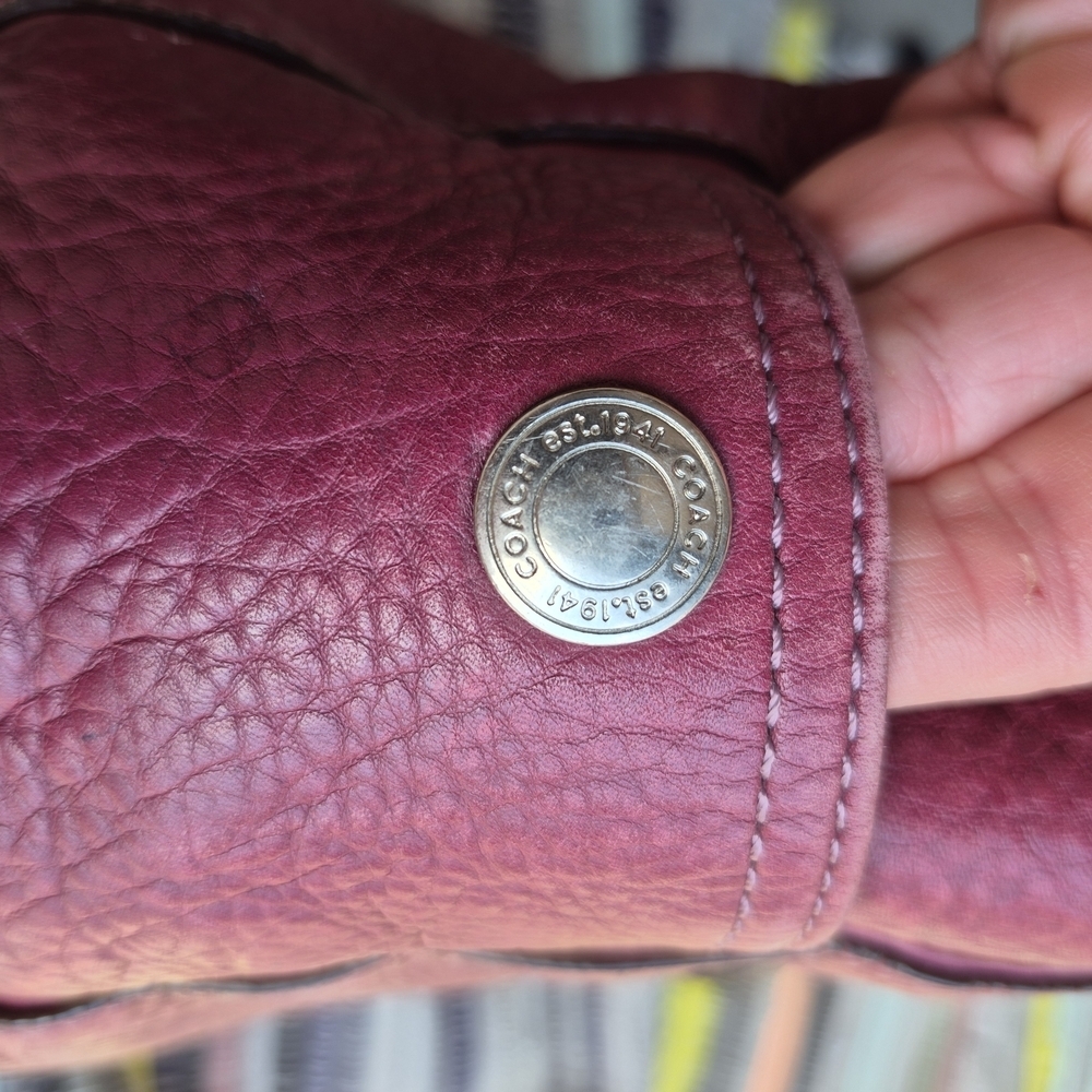 Coach Hamptons Berry Pebbled Leather Tote Bag F11347 Y2K Whimsigoth Shoulder Bag - Picture 8 of 9